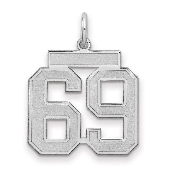 Sterling Silver, Jersey Collection, Medium Number 69 Pendant - Picture 1 of 4